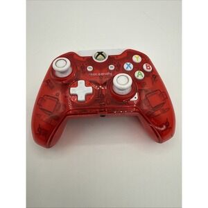 PDP Rock Candy Xbox 360 Wired Controller Missing Cable Clear Red Tested Works